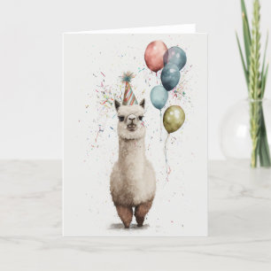 Remerciements Carte de voeux pliée du Casquette du parti Alpaca