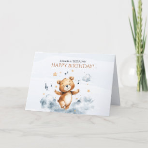 Remerciements Carte de Vœux Pliée Joyeux Anniversaire Beary