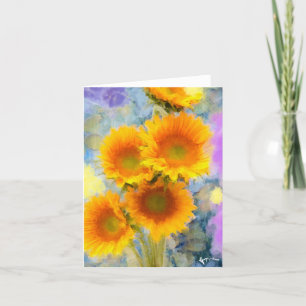 Remerciements Carte de voeux pliée : Sunflower Joy