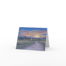 Carte de vœux pliée sur le chemin de la vie