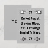 Remerciements Carte de voeux pour adultes en croissance (Devant / Derrière)