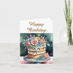 Remerciements Carte de vœux pour gâteau d'anniversaire et bougie