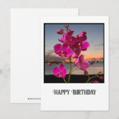 Remerciements Carte de voeux pour l'anniversaire des orchidées (Devant / Derrière)