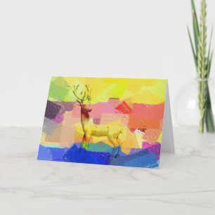 Remerciements Carte de voeux pour l'aquarelle de cerf