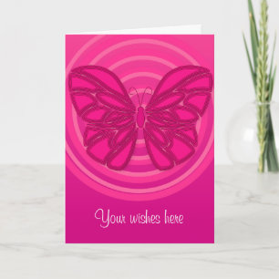 Remerciements Carte de voeux pour papillon rose