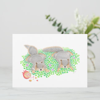 Remerciements Carte de vœux pour toutes occasions avec des écure