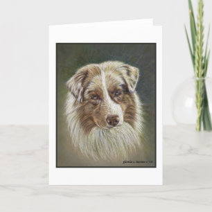 Remerciements Carte de voeux Red Merle Australian Shepherd