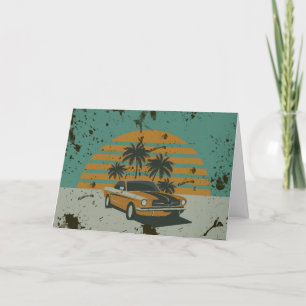 Remerciements Carte de voeux Retro Design Mustang