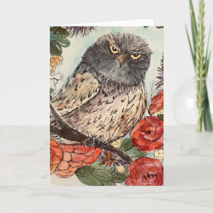 Remerciements Carte de voeux sage de hibou