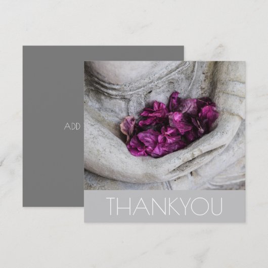 Remerciements Carte de vœux simple: MERCI: BUDDHA (Devant / Derrière)