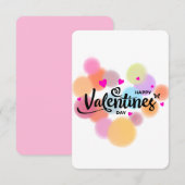 Remerciements Carte de voeux simple Multicolor Valentine's Day (Devant / Derrière)