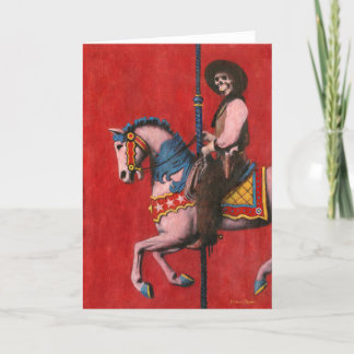 Remerciements Carte de voeux Skeleton Cowboy Carousel