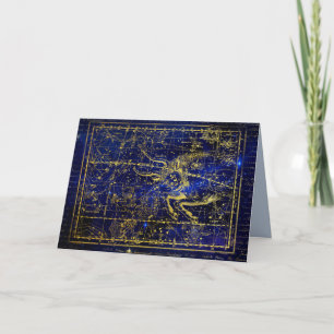 Remerciements carte de voeux taurus constellation