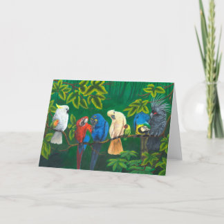 Remerciements Carte De Voeux Tropicale Avec Parrots Dans La Jung