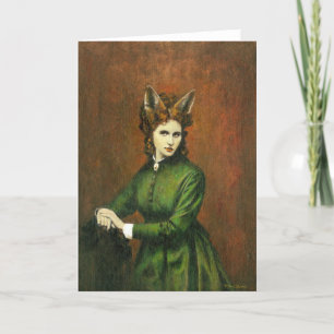 Remerciements Carte de voeux Victorian Fox Lady