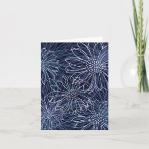 Remerciements Carte de vœux vierge à motif floral abstrait