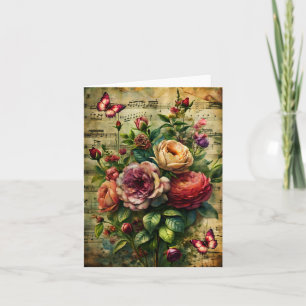 Remerciements Carte de vœux vierge florale élégante inspirée de