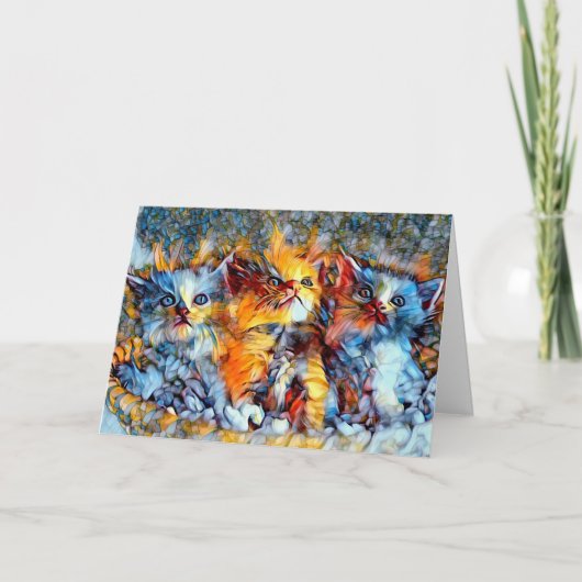 Remerciements Carte de voeux vierge Mosaic Kittens (Devant)