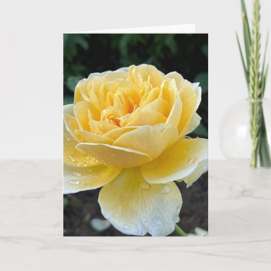 Remerciements Carte de vœux vierge rose thé jaune (Devant)