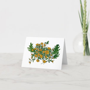 Remerciements Carte de voeux vierge Roses jaunes