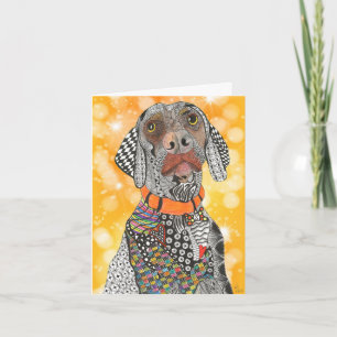 Remerciements Carte de voeux Weimaraner mignonne et colorée