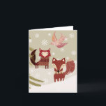 Remerciements Carte de voeux Winter Fox BLANK<br><div class="desc">Cette carte vierge,  adaptée à toutes les occasions,  provient d'une oeuvre originale. Convient pour le cadrage.</div>