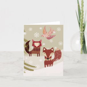 Remerciements Carte de voeux Winter Fox BLANK
