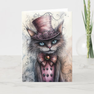 Remerciements Carte de voeux Wonka Cat