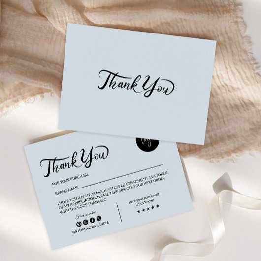 Remerciements Carte d'insertion de package Small Business