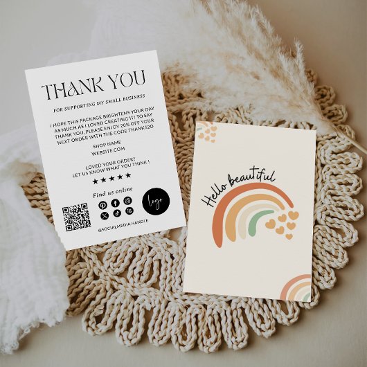 Remerciements Carte d'insertion de package Small Business