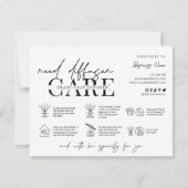 Remerciements Carte d'instructions de soin pour diffuseur à tige (Devant)