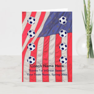 Remerciements Carte drapeau américain pour entraîneur de footbal