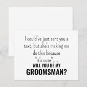 Remerciements Carte drôle de proposition de témoin de mariage; c (Devant / Derrière)