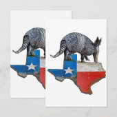Remerciements Carte du drapeau de l'État d'Armadillo Texas (Devant / Derrière)