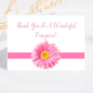 Remerciements Carte élégante rose de remerciement pour soignant