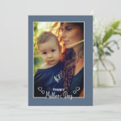 Remerciements Carte Fête de la mère bleue (Debout devant)