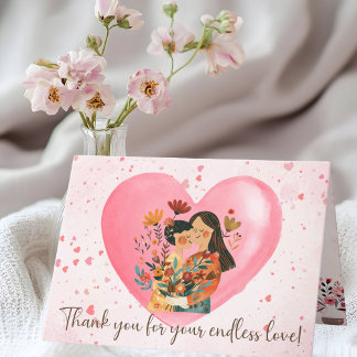 Remerciements Carte Fête des Mères de l'Amour sans fin