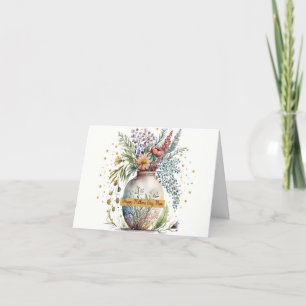Remerciements Carte Fête des Mères Joli Vase de Fleurs Mixtes