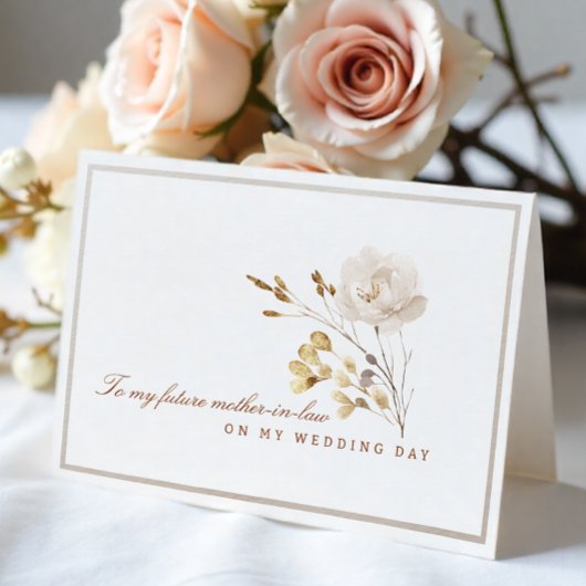 Remerciements Carte florale de mariage pour ma future belle-mère