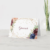 Remerciements Carte Gracias Mariage pliée de Parties scintillant (Devant)