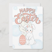 Remerciements Carte Joyeuse Pâques | Lapin Mignon et Œuf de Pâqu (Devant)