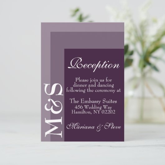 Remerciements Carte Mariage de script moderne violet (Debout devant)