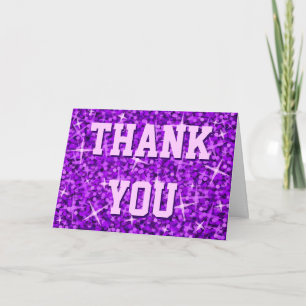 Remerciements Carte 'Merci' 'Votre texte' de couleur violet