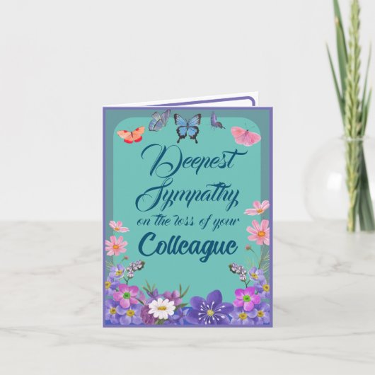 Remerciements Carte Message De Condolence Florale Perte De Collè (Devant)