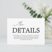 Remerciements Carte minimale de détails de mariage (Debout devant)