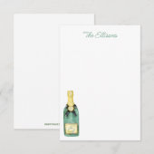 Remerciements Carte Monogramme de vin Aquarelle (Devant / Derrière)