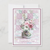 Remerciements Carte Note Vase de grand-mère (Devant)