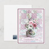 Remerciements Carte Note Vase de grand-mère (Devant / Derrière)