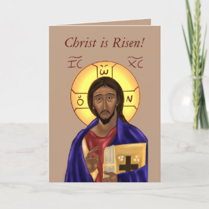 Remerciements Carte orthodoxe de Pâques avec icône