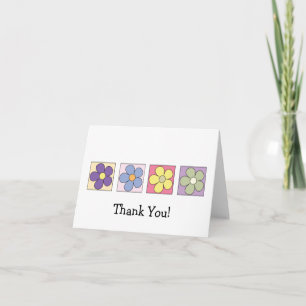 Remerciements Carte personnalisable de bande dessinée de fleurs